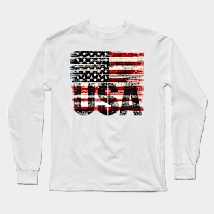 USA Flag Long Sleeve T-Shirt